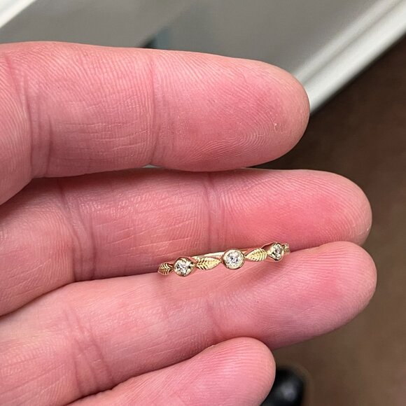 Diamond Gold Wedding Ring - Picture 5 of 6